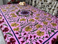 Kualitas Terbaik Suzani bordir tangan seprai katun seprai bordir seprai melempar selimut dekorasi rumah tempat tidur India tempat tidur bunga
