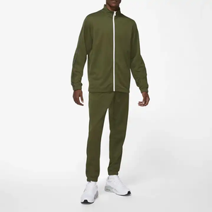 ชุดกันเหงื่อมีซิปสีเขียวมะกอกชุดกันลมไนลอนโพลีเอสเตอร์ - Product Image 2