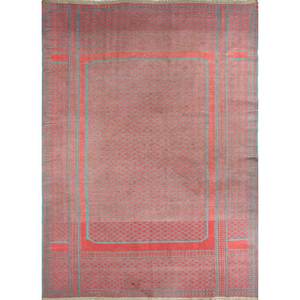 พรมขนสัตว์ลายเรขาคณิตนาญาบสีชมพูและสีม่วง ทอแบบเรียบสำหรับห้องโถงและห้องนอน-Paem-822 - Product Image 1