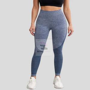 Leggings de haute qualité à taille haute en tricot sans couture avec logo personnalisé confortable pour femmes - Product Image 3