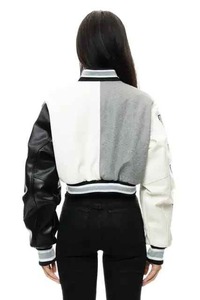 Chaquetas universitarias Letterman de manga larga con logotipo personalizado de cuero bordado de alta calidad de fabricante para hombre, chaquetas universitarias - Product Image 4