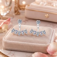 Boucles d'oreilles en argent sterling S925 avec moissanite 6 carats, design à corps divisé de 22 mm, plaqué rhodium, pour femmes, fabricant de bijoux de mariée