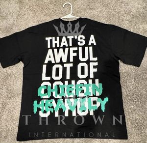 T-shirt homme surdimensionné 100% COTON OEM noir avec impression sérigraphiée crâne 'That's AWFUL LOT COUGH SYRUP 1:1' - Product Image 4