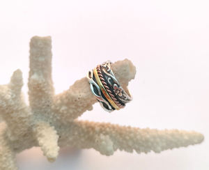 Anillo de Boda Hindú Bohemio para Hombre, Nuevo, Hecho a Mano en India, Plata de Ley 925, con Incrustaciones de Piedras Preciosas Verdes de Cobre y Diamantes - Product Image 1