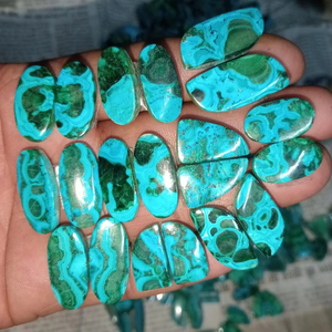 หินพลอยคาโบชองแบบหลวมคุณภาพสูงหินคริสโซโคลลามาลาไคท์ธรรมชาติสำหรับการทำเครื่องประดับ chrysocolla อัญมณี Cabochon - Product Image 2