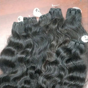 ผมต่อแบบเรมี่ผมชาวอินเดียคุณภาพสูงมัดผมมนุษย์ดิบสไตล์คลื่นธรรมชาติ - Product Image 1