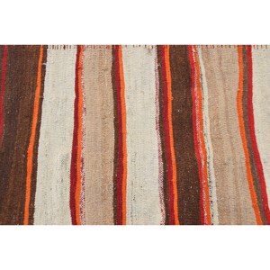 พรมวินเทจลาย Runner ขนาด 2.7x12.1 ฟุต พรมตุรกี พรมขนสัตว์สีน้ำตาล Herki - Product Image 5