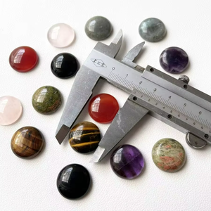 Lote de cabujón redondo mixto Natural, piedra de ágata de musgo Natural, venta al por mayor, obsidiana, cuarzo, ágata, amatista, cabujón de piedra medio redondo - Product Image 4