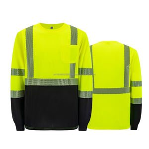 Camiseta de Seguridad ANSI con Transferencia Térmica, Cinta Reflectante Segmentada, Ropa de Trabajo para Hombre, Camisas de Alta Visibilidad de Manga Larga para Ingenieros de Construcción - Product Image 1