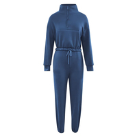 Conjunto Deportivo de Yoga para Mujer al por Mayor, Mezcla de Poliéster/Spandex, Sudadera Holgada, Pantalones Jogger, Chándal Personalizable