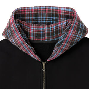 Vêtement de sport IMPLEX, fabricant de vêtements, sweat à capuche zippé en molleton français 100% coton, patchwork, couleur contrastée, pour homme - Product Image 4