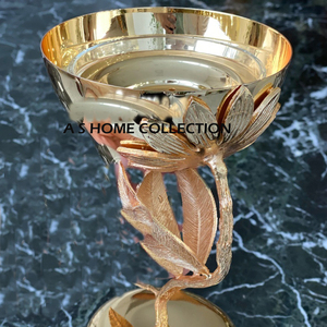 Brûleur d'encens doré décoratif fantaisie avec support de feuilles Brûleur Bakhoor pour l'utilisation de parfum d'intérieur à la maison Mabkhar - Product Image 1
