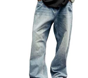 กางเกงยีนส์เอวตรงไซส์ใหญ่พิเศษของผู้ชายแนวสตรีทเสื้อผ้านุ่มสบายกันรอยยับทนทานทันสมัย - Product Image 6