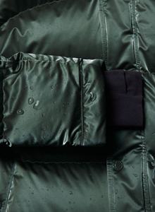 Veste d'hiver matelassée imperméable à fermeture éclair respirante pour homme, polyester vert personnalisé - Product Image 5