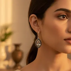 Pendientes Colgantes de Plata 925 con Baño de Oro Rosa y Circonita Cúbica para Regalos de Boda y Fiesta para Mujer - Product Image 3