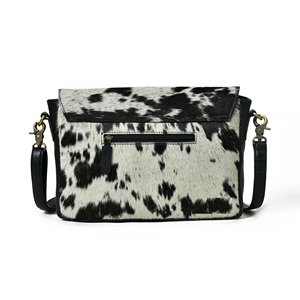 100% vrais cheveux sur cuir femmes sac à bandoulière dame sac à bandoulière Logo personnalisé femmes mode sac à bandoulière fermeture éclair vente exportateurs - Product Image 3