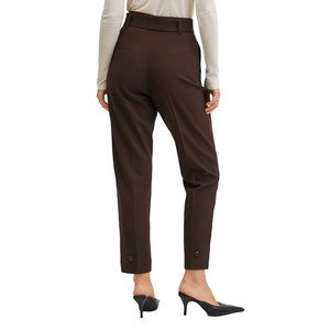 Pantalon décontracté pour femmes, pantalon ample de bureau, taille haute, jambes larges, couleur noire - Product Image 2