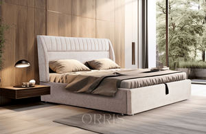 Lits en tissu modernes minimalistes de luxe léger écologiques réglables en taille King Queen, design robuste pour hôtels - Product Image 2