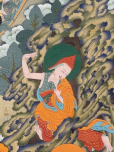Thangka pintado a mano: Guru Senge Dradog - el <span class=keywords><strong>rugido</strong></span> del <span class=keywords><strong>león</strong></span> de Padmasambhava - Product Image 4