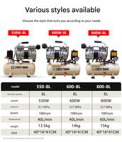 Boasta Compresseur d'air portable silencieux sans huile 6l/8L/30L/40L/50L100L/160L 550W-6400W Moteur en cuivre 0.7 MPa à faible bruit polyvalent