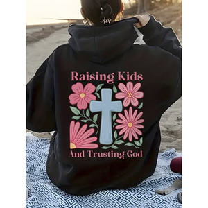 Kinitwear เสื้อสเวตเตอร์สวมหัวสำหรับผู้หญิง, เสื้อฮู้ดมาตรฐานสีเดียวสำหรับใส่สบายในฤดูหนาว/ฤดูใบไม้ร่วง - Product Image 1