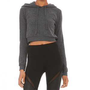 Stylish Women's Autumn Gym Hoodie Breathable Quick Dry Custom Logo Printed OEM Wholesale Terry Fabric Hooded Crop for Winter - Product Image 4