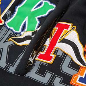 Stylish Men's Mid <b>Waistband</b> Plus Size Shorts High Street Style Custom Design Embroidery Patches 100% Cotton Terry Breathable - Product Image 6