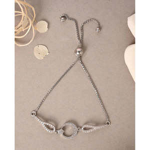 Bracelet tennis en forme de lune plaqué or rhodié 14 carats - CLARA Argent pur 925 - Product Image 2