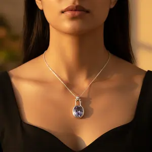 Collar con Colgante de Iolita de Plata 925 para Mujer - Product Image 1