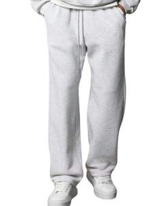 Conjunto Deportivo Informal de Invierno para Hombre, Sudadera con Capucha de Felpa Gris Ceniza Claro y Pantalones Jogger de Corte Holgado, Sudadera con Capucha Informal, Pantalones Deportivos - Product Image 5