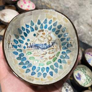 Cuenco de cáscara de coco con Incrustaciones de nácar ecológico con colorido de alta calidad hecho a mano de mayoristas de Vietnam - Product Image 5
