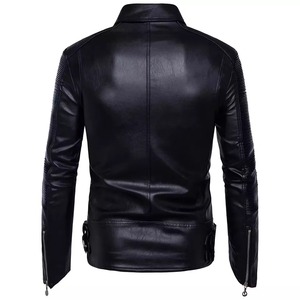 Veste en cuir ajustée pour homme, veste en cuir pour homme, veste noire, qualité supérieure, mode britannique, veste en cuir PU pour homme - Product Image 2