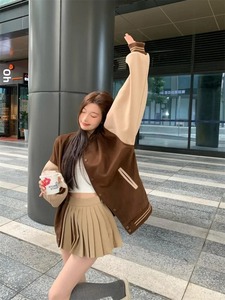 แจ็กเก็ตผู้หญิงขนาดใหญ่เสื้อแจ็กเก็ตเลตเทอร์แมนทันสมัยเสื้อแจ็คเก็ตระบายอากาศได้ดี - Product Image 6