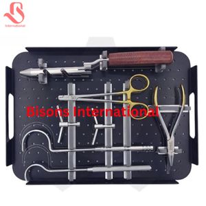 BISONS WHOLESALE Ensemble d'instruments orthopédiques en acier inoxydable avec boîte de stérilisation |   Tenseur, coupeur et plieur de fils K chirurgical - Product Image 3