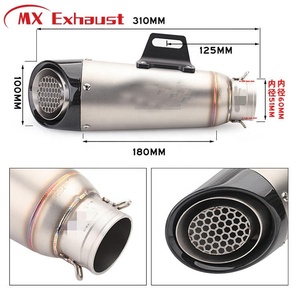 Silencieux d'échappement de moto en Fiber de carbone inoxydable pour 400cc 600cc 800cc 1000cc - Product Image 5