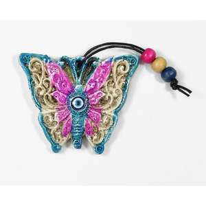 Ornement de décoration d'intérieur papillon en polyester 9x7 cm - Product Image 1