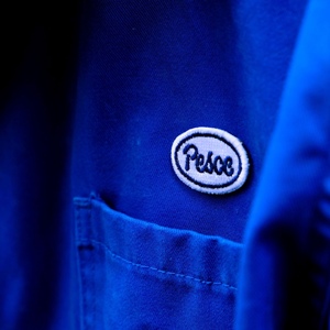 Giacca da lavoro BILLE colore blu giacca da lavoro Up-cycled Design del prodotto ispirato all'abbigliamento da lavoro francese - Product Image 3