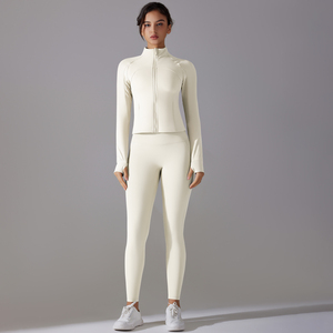 Combinaison de ski longue extensible en tricot sans couture personnalisée pour femmes, ensemble de 8 pièces, respirante, imprimé, spandex/nylon, sport, course à pied, fitness, yoga - Product Image 6