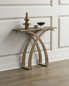 Suministros de muebles Mesa de consola de metal Tapa de mármol Diseño OEM Nueva mesa de consola de metal de tendencia para vestíbulo y villas - Product Image 2