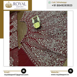 เสื้อผ้าพื้นเมืองอินเดียใหม่สวยงามเปิดตัว georgette lehenga choli มีลำดับและงานปัก - Product Image 6