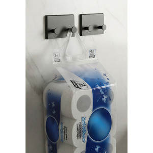 Juego de 6 organizadores de baño Banyor, adhesivos, de plástico, rectangulares, para champú, cepillos de dientes, jabón, con soporte para colgar, fáciles de instalar - Product Image 5