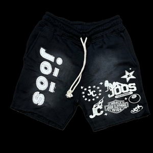 กางเกงขาสั้นผู้ชายวินเทจปักลายกรดซักได้สองกระเป๋าผ้าดิบสไตล์อินเทรนด์ - Product Image 3