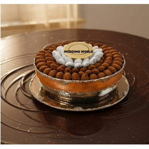 Wedding Decorative Metal <b>Chocolate</b> Bowl With Plate Hot Selling Decorative Latest new Collection <b>Chocolate</b> Bowl For <b>Ramadan</b> - Product Image 5