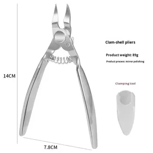 Haute qualité professionnel soin des ongles manucure pédicure en acier inoxydable Double ressort cuticules pinces par ANAAIF - Product Image 4