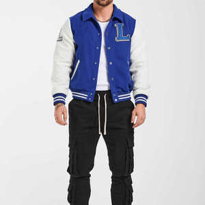 Material de alta calidad Letterman Varsity Chaquetas Cuerpo de lana Mangas de cuero genuino Ropa de invierno Chaqueta Versity inteligente y elegante para hombres - Product Image 4