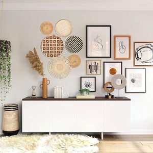 ชุดตะกร้าติดผนังตกแต่งงานแต่งงานสไตล์โบโฮ6ชิ้นทำด้วยมือจากไม้ไผ่หวายสานติดผนังตกแต่งด้วยโลหะงานฝีมือเทคนิค - Product Image 4