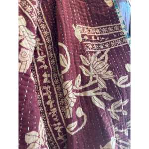 Chaqueta Kantha Vintage de Otoño para Mujer, Estilo Japonés Monocromático, Blazer Acolchado con Relleno de Algodón, Diseño Reversible, Patchwork Personalizado - Product Image 4