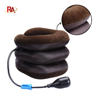 Appareil de massage électrique gonflable et réglable en flanelle pour le cou et les épaules, traction cervicale par pression d'air pour soulager les douleurs cervicales, portable