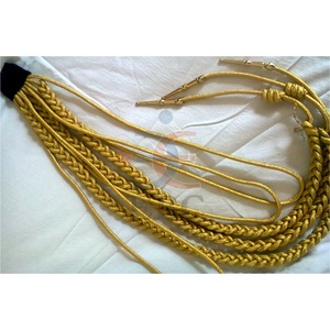 Cordones de hombro tipo agillete para uniforme de desfile, estilo Fourragère francés, OEM, en seda blanca o Mylar plateado metálico - Product Image 6