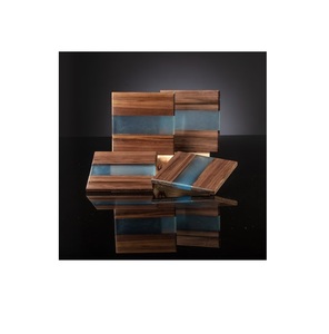 Ensemble de sous-verres en résine et bois pour tasses à café Dessous de verre en bois pour table - Product Image 3